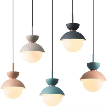Ins Красочные Подвесные светильники для зонтиков Macaron Nordic LED Потолочный светильник Art Decor Hanglamp Светильники для гостиной