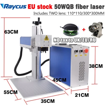 Galvo laser Raycus 50 Вт QB Волоконно-лазерная маркировочная машина 110*110+300* 300 мм Металлическая маркировочная печатная машина JCZ board