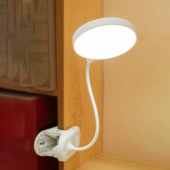 Настольная лампа USB Перезаряжаемая Настольная Лампа С зажимом Прикроватная Книга Для чтения Ночник светодиодные настольные лампы 3 Режима Затемнения Защита глаз DC5V