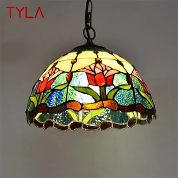 Подвесной светильник TYLA Tiffany, светодиодная лампа, современные красочные светильники для украшения домашней столовой