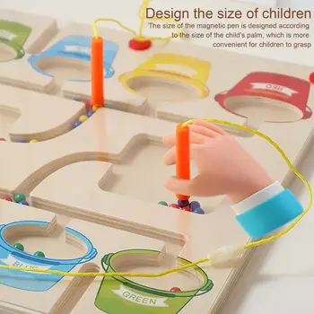 1 Комплект детской настольной игры, Магнитные Интересные экологичные навыки взаимодействия родителей и детей, логическая игра для малышей в цвет дерева