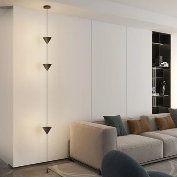 Современный минималистичный торшер для гостиной Черно Белый Конусный Дизайн Декоративный подвесной кабельный торшер для спальни в помещении