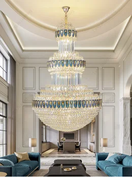 Роскошный подвесной светильник в стиле постмодерн Гостиная Столовая Дизайнерский отель Декоративная вилла Золотая хрустальная люстра