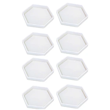 8 Упаковок шестигранных силиконовых формочек-подставок из силиконовой смолы, прозрачных эпоксидных форм для литья из цемента и полимерной глины