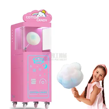 Коммерческий Промышленный Полностью автоматический автомат по продаже Сахарной феи, цветочной нити, розового зефира, Сахарной ваты.