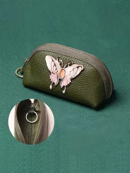 Защищающий от царапин кошелек для ключей из искусственной кожи - компактное и вместительное кольцо с разноцветным декором в стиле неоклассицизма