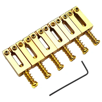 6 комплектов мостового седла для электрогитары Solid Br Bridge Bridge Code String Pull String Code String Saddle (золото)