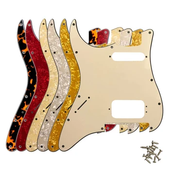 Накладка для гитары Pleroo Custom - Для США С 11 Отверстиями для винтов Strat С мостом Floyd Rose Tremolo Bridge Deluxe Humbucker HS Без Ручки Управления