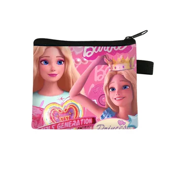 Барби, милая детская сумочка, мультяшный мини-кошелек для девочек, Студенческая сумка для хранения карт большой емкости, периферийный подарок из фильма Барби