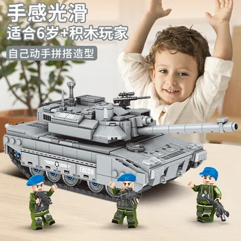 Главная боевая модель возвращаемого танка, подарок для мальчика, военный танк Т-90, сборка основного боевого танка, игрушечные строительные блоки