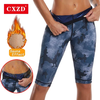 CXZD Женские брюки-сауна, камуфляжный тренажер для талии, формирователь фигуры, брюки для похудения живота, уменьшающие пояса, корсет, корректирующее белье для фитнеса