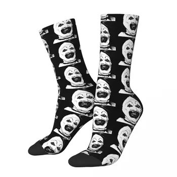 Забавные мужские носки Art The Clown в стиле ретро, ужасающие фильмы ужасов, хип-хоп повседневный экипаж, подарочный носок с рисунком