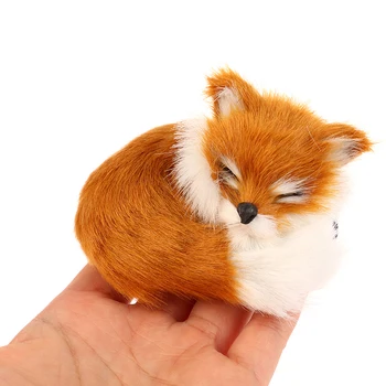 Орнамент Kawaii Little Fox, имитирующее животное, Плюшевая игрушка-лиса, кукла, Маленькое подарочное украшение, реквизит для фотосъемки Для детей, подарок на день рождения