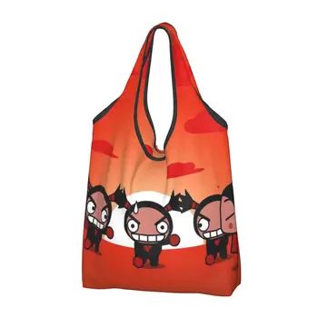Сумка для покупок из мультфильма Kawaii Anima Pucca, переносная сумка для покупок через плечо