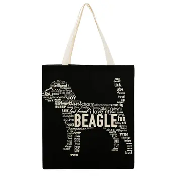 Слова Бигля Холщовая сумка Beagle Саркастический Большой холщовый рюкзак Martin Высококачественный кошелек премиум-класса