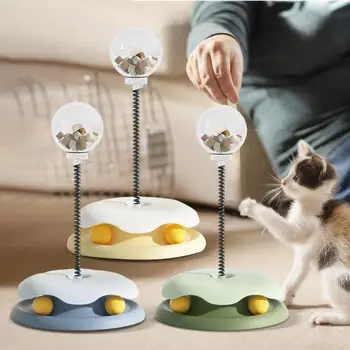Интерактивные игрушки для кошек Электрические игрушки для кошек с мячом, автоматическая катящаяся Умная кошка, Устойчивая игрушка-кормушка для кошек, Съемная утечка при встряхивании на 360 градусов