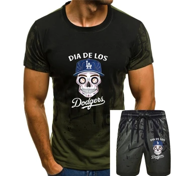 Футболка Dia De Los Dodger с сахарным черепом на Хэллоуин, мужская футболка S 5Xl