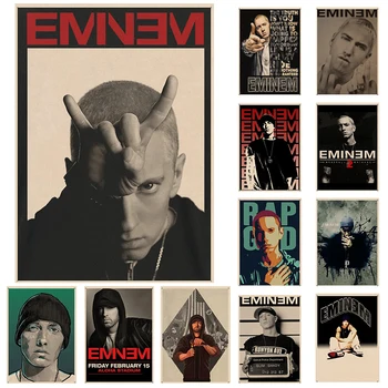 Классический музыкальный плакат рэпера Эминема, эстетика поп-арта, хип-хоп DJ, картина на холсте, настенная картина, домашний бар, Декор спальни