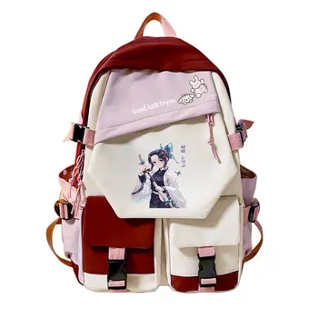 Новинка в рюкзаке Demon Slayer Kimetsu No Yaiba, Холщовая сумка Kochou Shinobu, Школьные сумки для девочек, Дорожная сумка Для студентов, Сумка для заметок