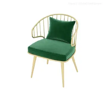 Металлические Золотые Роскошные обеденные стулья Nordic Office Single Дизайнерское кресло для отдыха Velvet Компьютерная Банкетка Дизайнерская мебель XY50DC