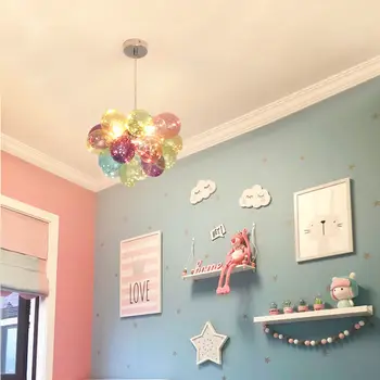 Для детской комнаты девочек в стеклянный пузырь светильник уютная и романтичная спальня люстра скандинавском стиле Instagram Магазин одежды шар лампа