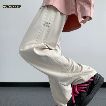 Мужские повседневные брюки свободного кроя CUMUKKIYP с Широкими штанинами на завязках для осени и Зимы Черного /Белого/ синего цвета