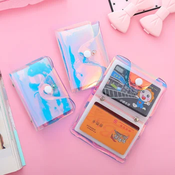 Модный лазерный держатель для карт Fresh Girl Square Mini Student Card Holder ID Storage Sleeve 20 слотов для карт