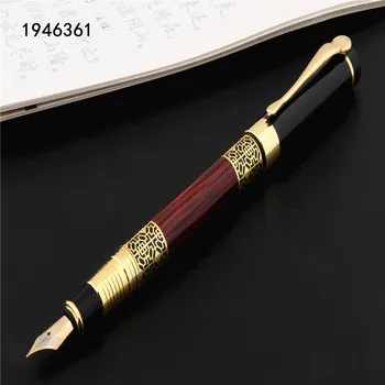Высококачественная золотая резьба по красному дереву 530 пробы, офисные принадлежности для школьников, авторучка, новая чернильная ручка, чернильная ручка