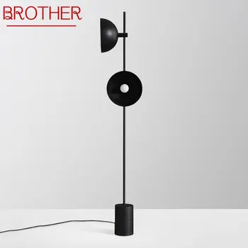 BROTHER Современный Винтажный Мраморный Торшер Nordic Creative Simple LED Black Standing Light для Домашнего Декора Гостиной Отеля