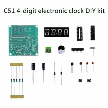 Высококачественные 4-битные электронные часы C51 Electronic Production Suite Наборы для самостоятельного изготовления электронных часов C51