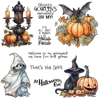 Mangocraft Тыквы на Хэллоуин, Призрачная Ведьма, режущие штампы, прозрачный штамп, металлические штампы для скрапбукинга, силиконовые штампы для декора открыток