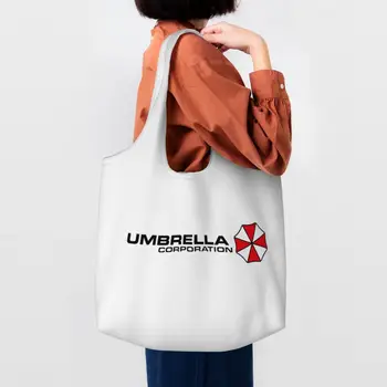 Umbrella Corporations Сумки для покупок из бакалейных товаров, холщовые сумки для покупок, сумки через плечо, прочная сумка для видеоигр большой емкости