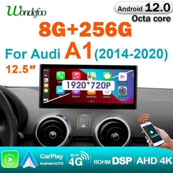 Беспроводное автомобильное радио Carplay 2 Din Android 12, автомагнитола для Audi A1 2013-2020, GPS 4G, 12,5-дюймовый экран, автомагнитола Google Navigation